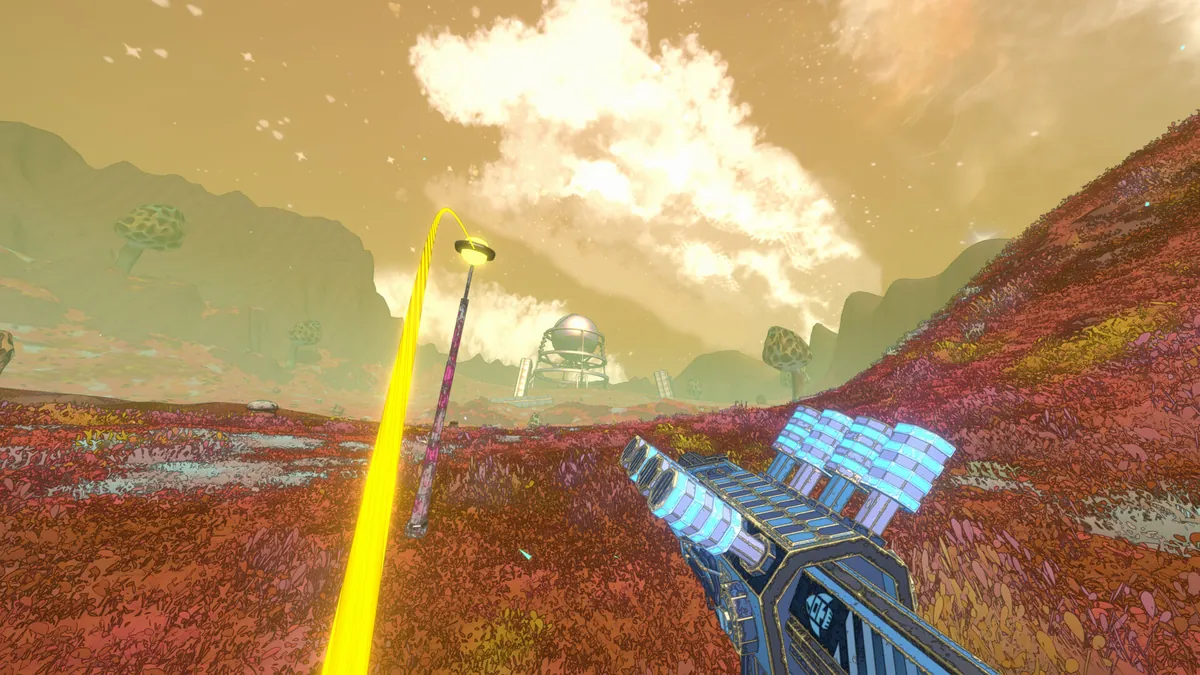 A wide open mission map in Mycopunk, the kind of space a four-player squad drops into